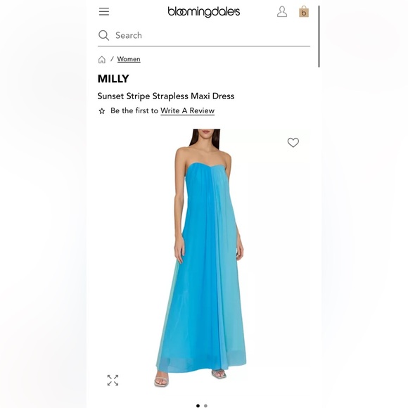 Milly | Dresses | Milly Blue Strapless Maxi Dress | Poshmark